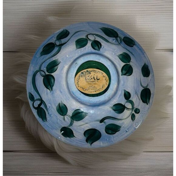 Lesal Ceramics Lisa Lindberg Nortwick Beautiful Rose Plate Bowl 8” - Picture 2 of 4